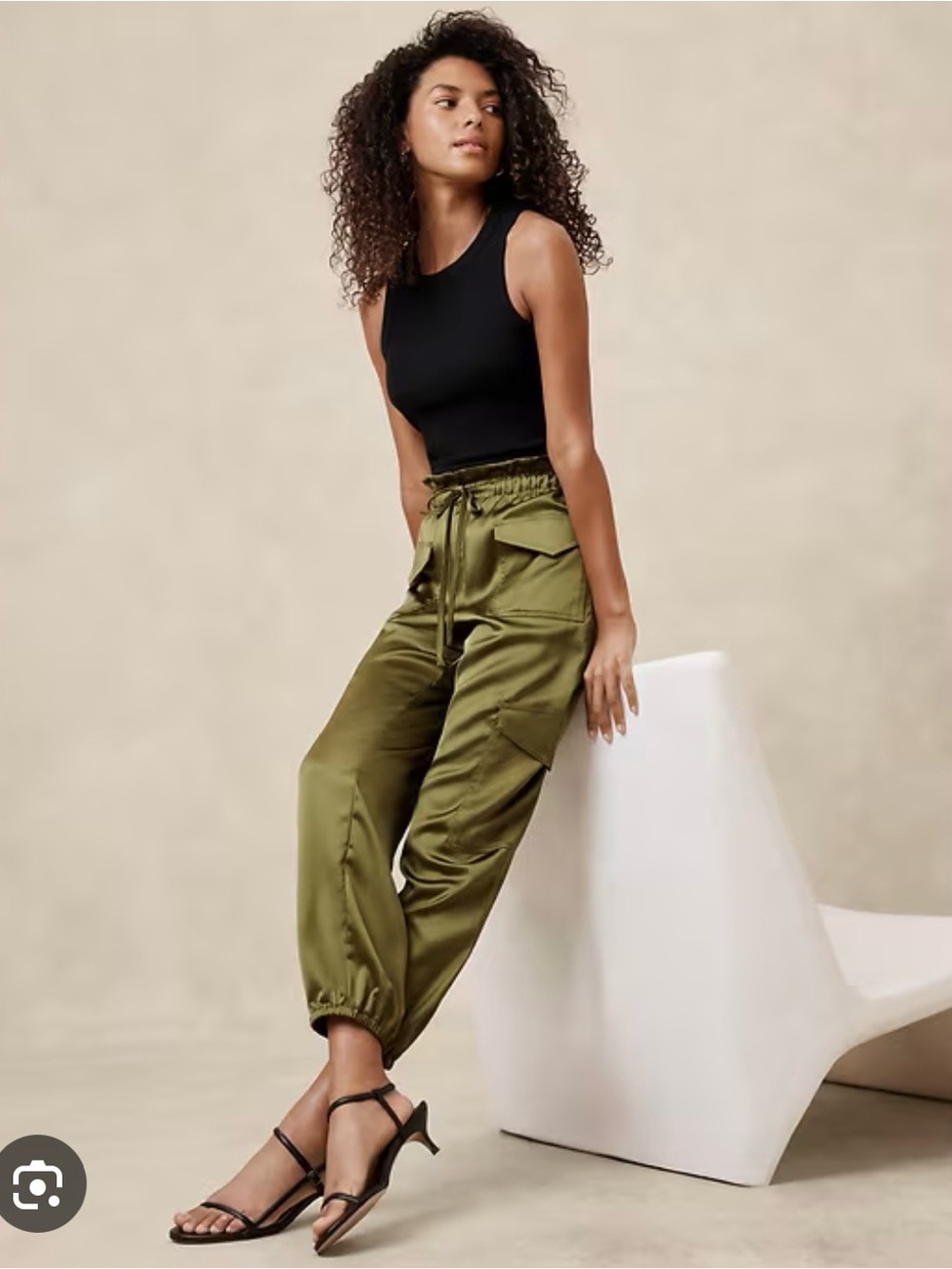 Banana Republic Satin Cargo Jogger